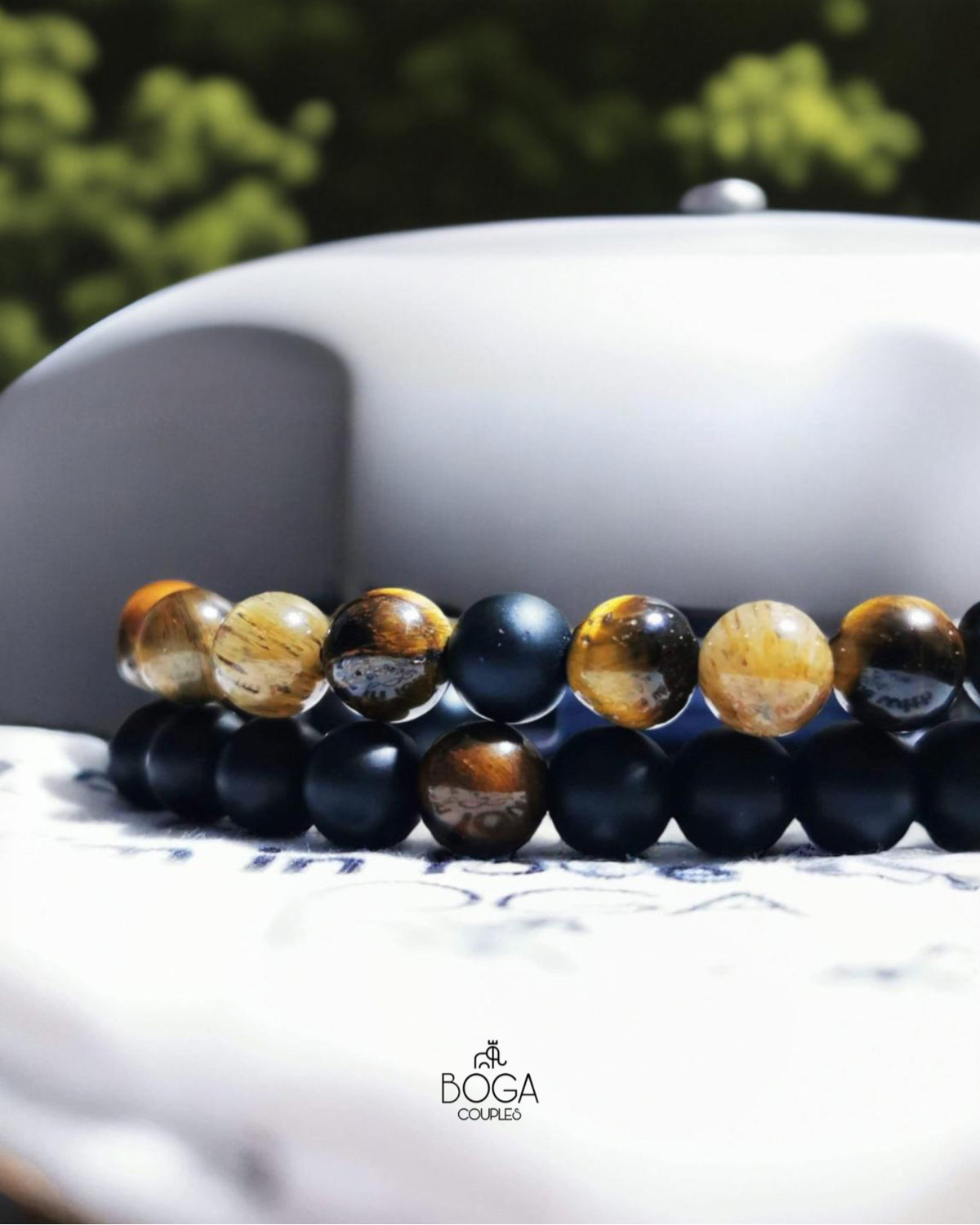 Pulseras de Distancia Onix y Ojo de Tigre