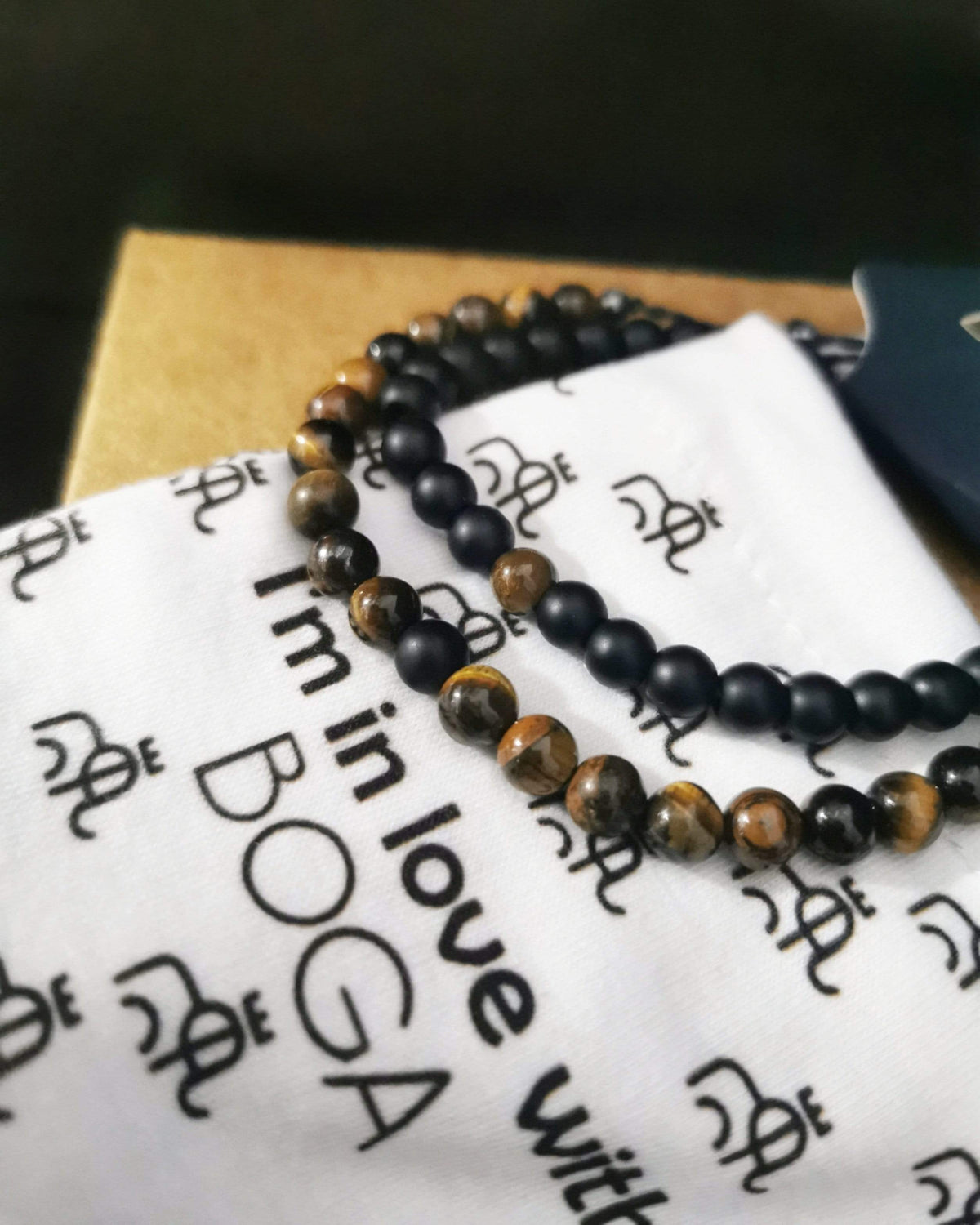 Pulseras de Distancia Mini Onix y Ojo de Tigre.