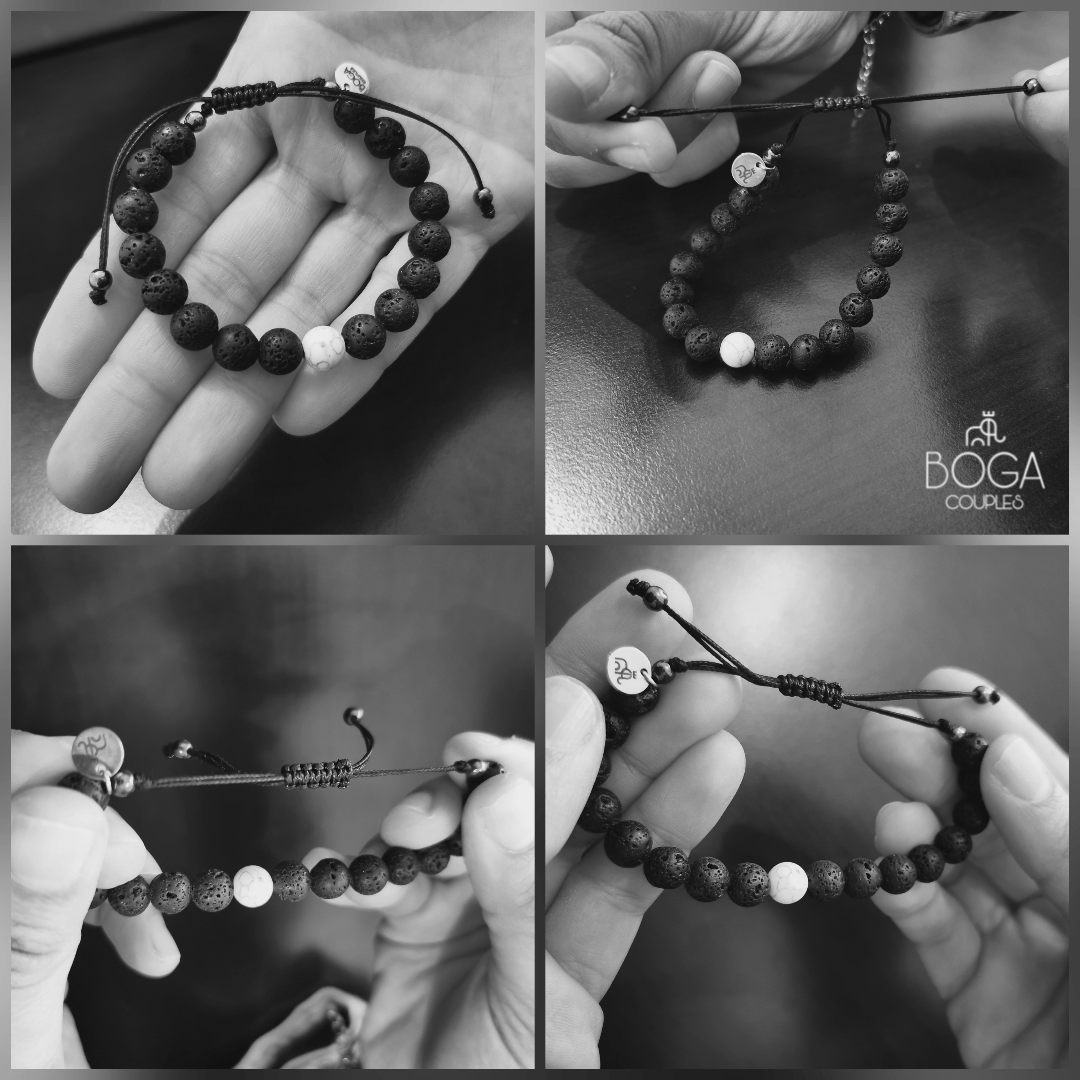 Pulsera Corona de Distancia Onix con Inicial